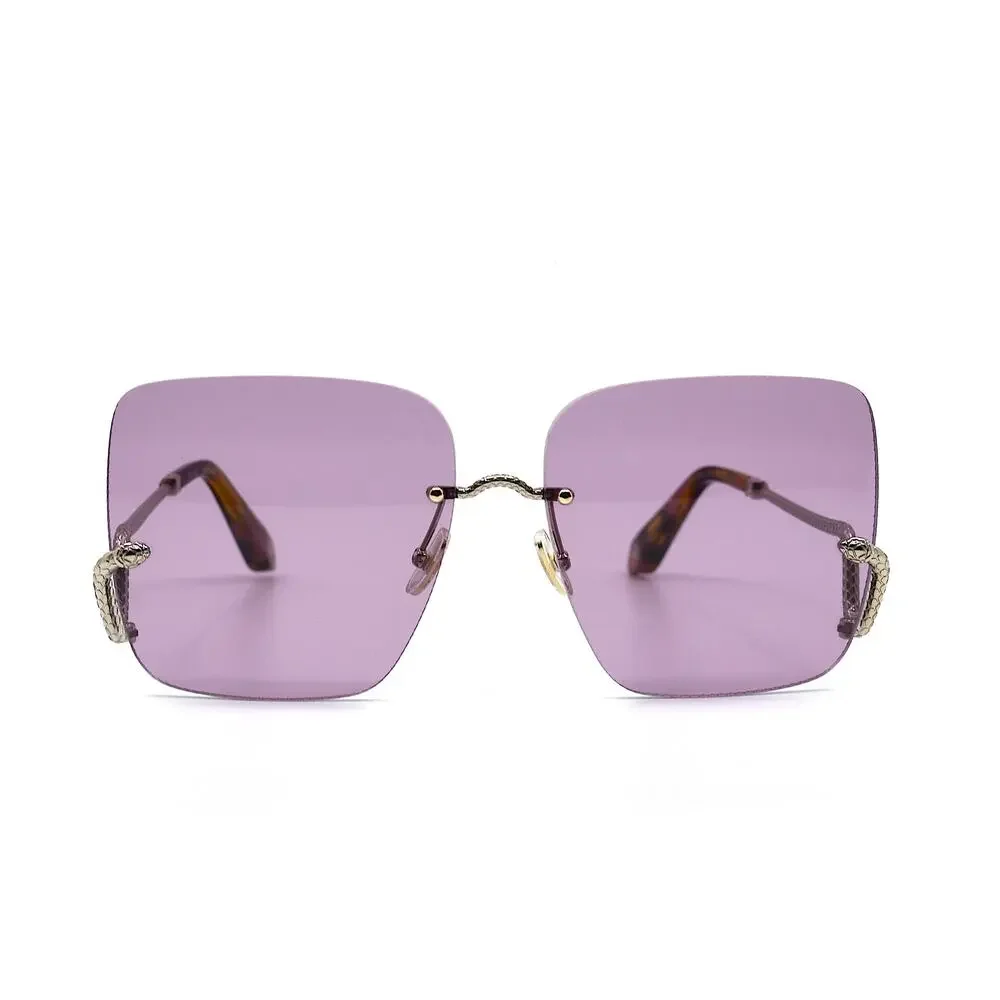 NEW ROBERTO CAVALLI SRC061 0594 SILVER VIOLET LENS AUTHENTIC SUNGLASSES - Picture 4 of 13